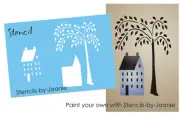 Joanie Saltbox Stencil 3.5" T House Folk Art Willow Tree Country Farmhouse Signs