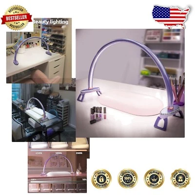 Stepless Dimmable 24inch Half Moon LED Nail Desk Lamp for Precision Work