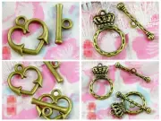 25 Sets Bronze Tone Toggle Clasps Hook Connectors Jewelry Bracelet Making