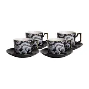 NEW Ashdene Florence Broadhurst Black Cup & Saucer Set