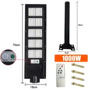 OZNALA LED Solar Street Lights Radar Sensor+Remote Outdoor Garden Yard Flood Light Lamp 1000W
