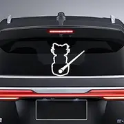 Dreothy Cat Wiper Stickers for Cars Funny Cat Moving Tail Vinyl Car Stickers and Decals Car Windshield Wiper Decals Truck Auto SUV Rear Wiper Window Decal (Reflective White)