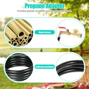 50 Inch Propane Refill Adapter Hose with Pressure Gauge and Control Valve amixn