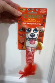 NWT MULTIPET CAT TOY CATABIS FUZZU HIGH SPRINGERS CAT TOY (ACTIVE)