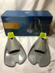 Speedo Biofuse Unisex Swim Training Fins Grey/Yellow, XS - Youth Shoe Size 2-3
