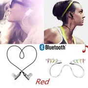 Wireless Stereo Bluetooth Headset Earphone Headphone for iPhone 5s 5c 5 4s - Red