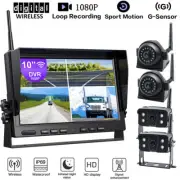 Digital Wireless Quad Screen Dash Cam Rear View DVR For Truck Semi RV Motorhome