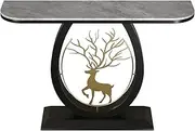 HOLGVE Console Table, Entryway Table, Sofa Table, Behind Couch Table, Contemporary Accent Table, Metal Frame, Foyer Hallway Table, for Behind Couch, Entrance(Black-C,39.3inch/100cm)