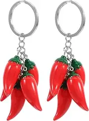 [SHINEOFI] Chili Keychain Bag Hanging Pendant Simulation Chili Charms Keyring Keychain Clip Decor