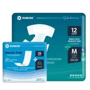 SUNKISS TrustPlus Overnight Adult Diapers Medium 12 Count & Booster Pads 15" ...