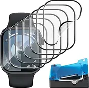 6 Pack for Apple Watch Screen Protector 46mm 42mm 49mm 45mm 41mm 44mm 40mm, Strong Asorption Anti Scratch Non-Bubbles HD Flexible TPU Film for Apple Watch Series 10 9 8 7 6 5 4 SE Ultra/2