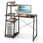 Computer Desk Study Writing Desk Workstation w/ Bookshelf Host Stand Home Office