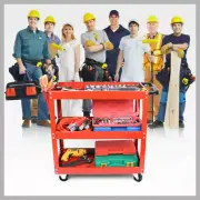 3 Tier Tool Cart Parts Steel Trolley 4 Wheels 150kg Mechanic Storage Organiser