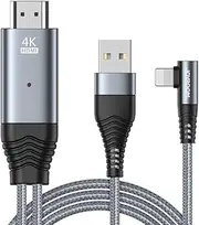 Joyroom SY-35L1 iPhone to HDMI Mirroring Cable Adapter 4K HD Compatible with iOS 8.0 and Above - 3M, Gray