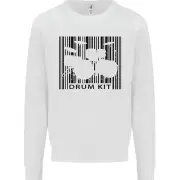 Drum Kit Barcode Drummer Drumming Kids Sweatshirt Jumper
