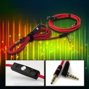 4FT 3.5MM AUX EXTENSION AUDIO CABLE W/REMOTE+MIC RED GALAXY S4 S3 NOTE NEXUS