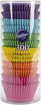 Wilton Rainbow Bright Standard Baking Cupcake Cases 300-Pieces Set, 5 cm Diameter