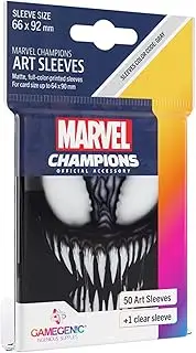 Gamegenic Marvel Champions The Card Game Official Venom Art Sleeves | Pack of 50 Art Sleeves and 1 Clear Sleeve | Card Game Holder | Use with TCG and LCG Games | Made by Fantasy Flight Games