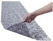 Bath Shower Mat Non Slip: Extra Large Pebble Bathtub mat for Kids, Pebble Grey