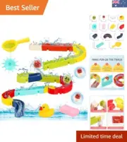 DIY 38-Piece Bath Toy Set: Water Slide Tracks for Toddlers' Bath Fun