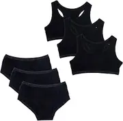 [The Essentials Wardrobe] Girls Hipsters & Crop Top Brief Set 3 Pack Training Bra Underwear 8-13 Years