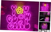 You Glow Girl Neon Sign Pink Led Neon Signs for Wall Decor USB B-You glow girl