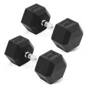 Hex Dumbbells Rubber Coated Hand Weights Pairs for Exercises and Fitness, 40 ...