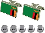 [Select Gifts] Shirt Dress Studs Zambia Flag Cufflinks