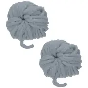 2pcs Chunky Yarn Bulky Thick Fluffy Yarn for Crochet Blanket,Gray