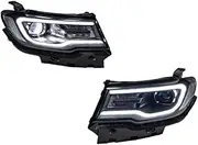Auto Headlight Compatible For Jeep Compass 2017-2021 LED Car Front Lamps Assembly Upgrade Grand Cherokee Style Bifocal Lens Accessories