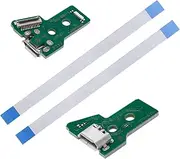 SING F LTD 2X Interface Board JDS-055 and 12 Pin Ribbon Cable Compatible with PS4 Pro and Compatible with PS4 Slim Wireless Controller Replacement Charging Port Assemb