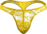 [Generic] Mens Transparent Lace Thong G-String Underwear,Mesh Thongs Lingerie Breathable Briefs