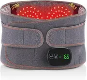Electric Heated Back Brace with Vibration Massage, Electric Lower Back Dual Infrared Light Heat Pad 3 Gear Heating Massager with LCD Touch