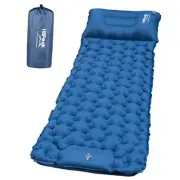 Sleeping Pad for Camping- Ultralight Inflatable Sleeping Mat with Built Blue