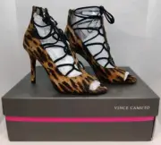 Vince Camuto VC-Chennan3 Leapord Print Heels Laced Size 5m