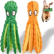 Squeaky Toys for Dogs, 2 Pack No Plush Stuffing Octopus Crinkle Plush Pet Toys