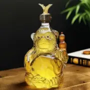 500ML Monkey-Shaped Whiskey Decanter, Lead-Free Glass Animal Wine Bottle for Liq