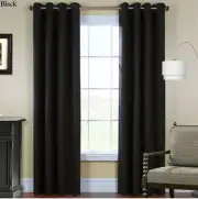 JCPenney Home Light-Filtering Grommet-Top Single Curtain Panel Black New