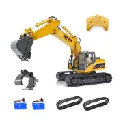 Mostop Remote Control Excavator, 3 in 1 RC Excavator Digger Toy with Metal Sh...