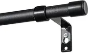 Usnipoya 16mm Small Curtain Rods Set, Curtain Rods for Windows 87cm to 152cm, Modern Simplicity Décor Style Drapery Rods with Brackets, Alloy Steel, Matte Blcak