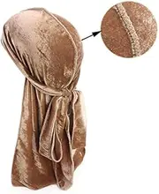 [Aussie Wardrobe Collection] Gold Velvet Durag Doo Head Wrap Bandana Soft Cap Unisex Mens Womens Wrap One Size Velvet Durags