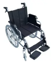 LJ Wheels: Light Foldable Manual Wheelchair with Attendant Brakes and adjustable leg rest