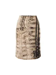 Just Cavalli Brown Snake Print Skirt