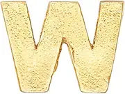 [Alex and Ani] Initial W Gold Slider Charm, Create Your Own, Initial W Charm, 14kt Gold Plated, Gold,Charm Size 0.39 inch Width by 0.28 inch Height, One Size, Brass, No Gemstone