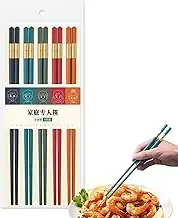 Chinese Chopsticks | 5 Pairs Non-Slip Fiberglass Chinese Chopsticks - Dishwasher Safe Non-Slip Tableware Accessories Multicolor Kitchen Supplies for Women Men Family