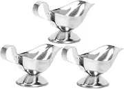 Generic 3pcs Stainless Steel Sauce Jug Gravy Boat Pitcher with Handle for Condiments Versatile Pitcher for Home Entertaining and Catering
