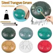 6 Inch 8 Notes Steel Tongue Drum with Bag Drumsticks Rain Chime Rain Drum