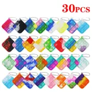 10/30/50Pcs Pop Keychains Fidget Toys Bulk Push Stress Relief Sensory Toys for K