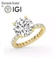 Round Solitaire Labgrown Diamond Engagement Ring 14k Yellow Gold 5.20 Ct D VVS2