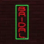 NEW "BRIDAL" w/BORDER VERTICAL 30x12x1 INCH LED FLEX WINDOW INDOOR SIGN 30971